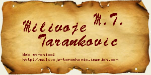 Milivoje Taranković vizit kartica